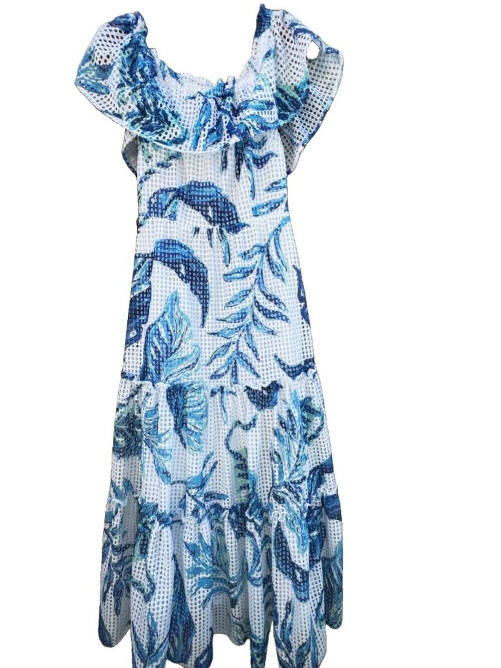 Lilly Pulitzer Sona Off Shoulder Midi Dress No Place Like Roam Size XXS